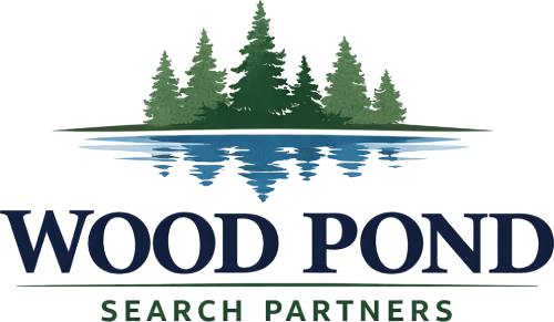 WOOD POND SEARCH PARTNERS logo with trees and water