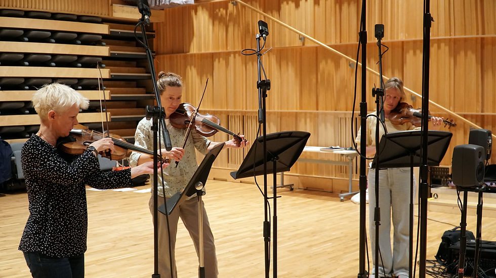 Catherine Martin, Kate Fawcett and Anna Curzon (violin)