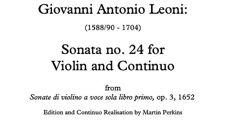Leoni - Violin Sonata 24 - Digital Download