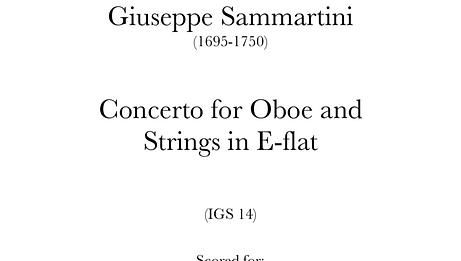 Sammartini - Oboe concerto in E-flat. Digital Download.