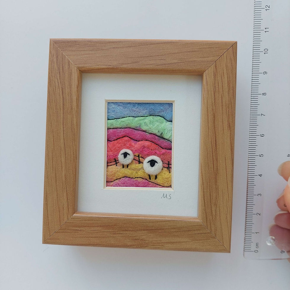 Thumbnail: Felted wool sheep landscape