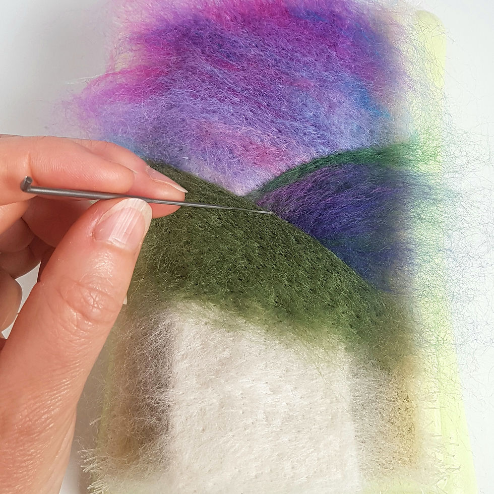Thumbnail: Materials & Instructions Pack - Needle Felted & Embroidered Bookmark PURPLE 