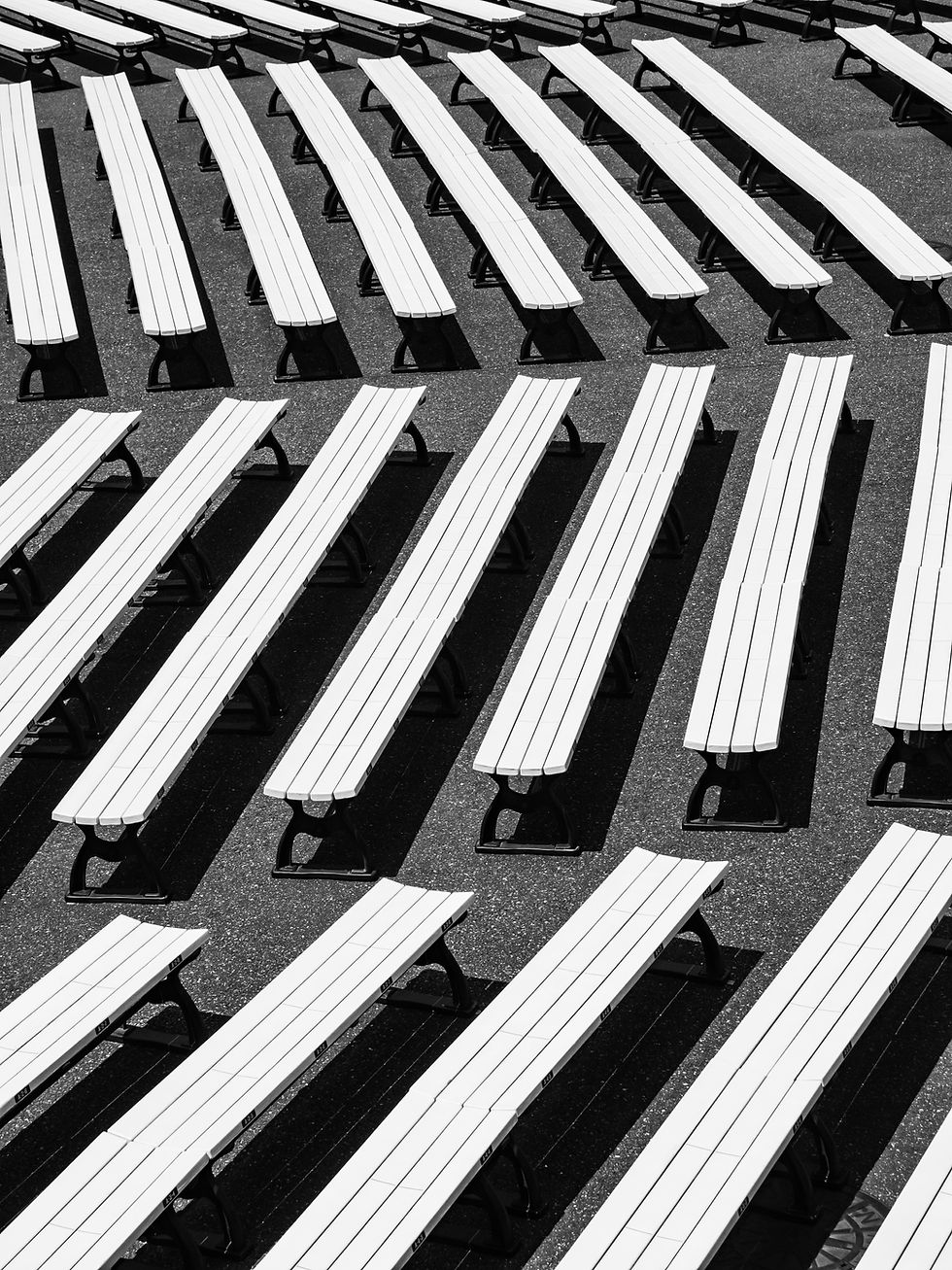 benches aligned