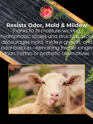 Axis mat photo with text and a image of a sheep with its tongue sticking out overlayed on top