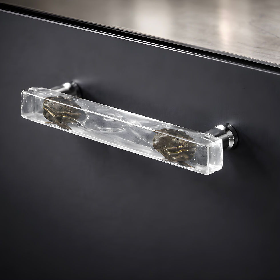 Thumbnail: Crystal Clear Wave Glass Cabinet Handle or Drawer Pull
