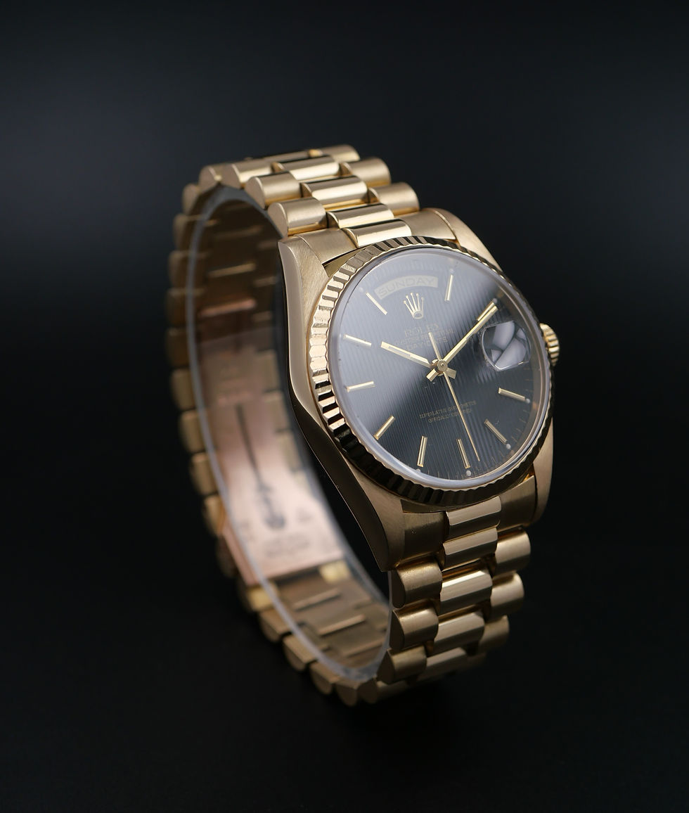 Thumbnail: Rolex Day-Date 36 black tapestry dial