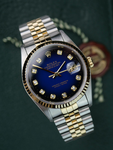 〇純正 ROLEX DATEJUST コマ 16233 16013 FZ8758 Rolex Datejust 16233 Blue Vignette | Vintage Men's Rolex