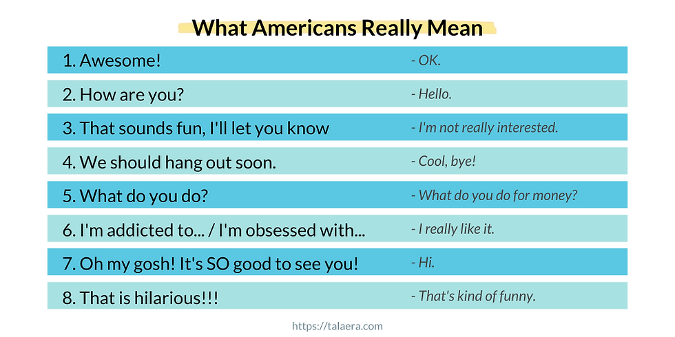 What Americans Really Mean - Talaera Blog Business English
