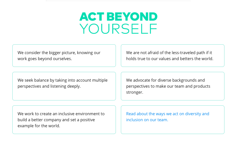 Diversity and Inclusion Company Values