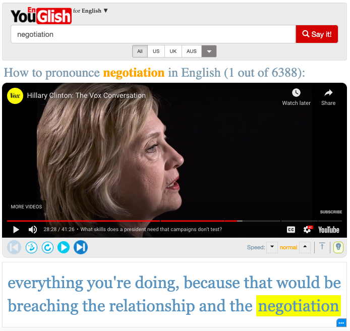 Youglish pronunciation