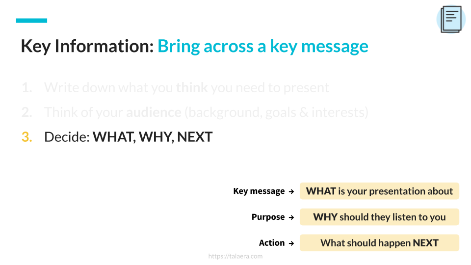 Goal of a presentation