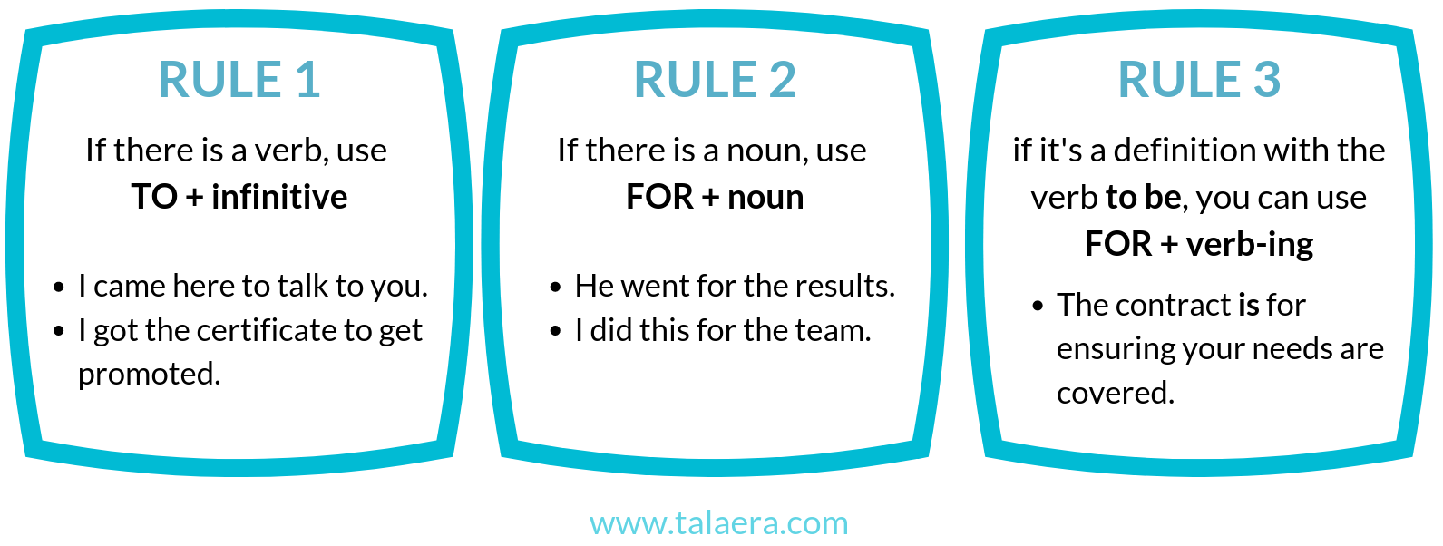 The Difference Between To and For - Rules Talaera Tips