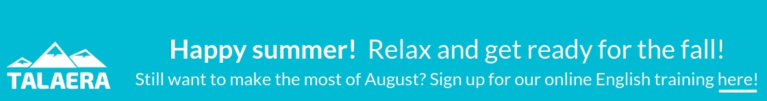 August: English Training - Talaera