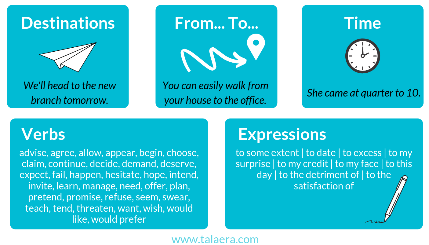 When to use the preposition TO