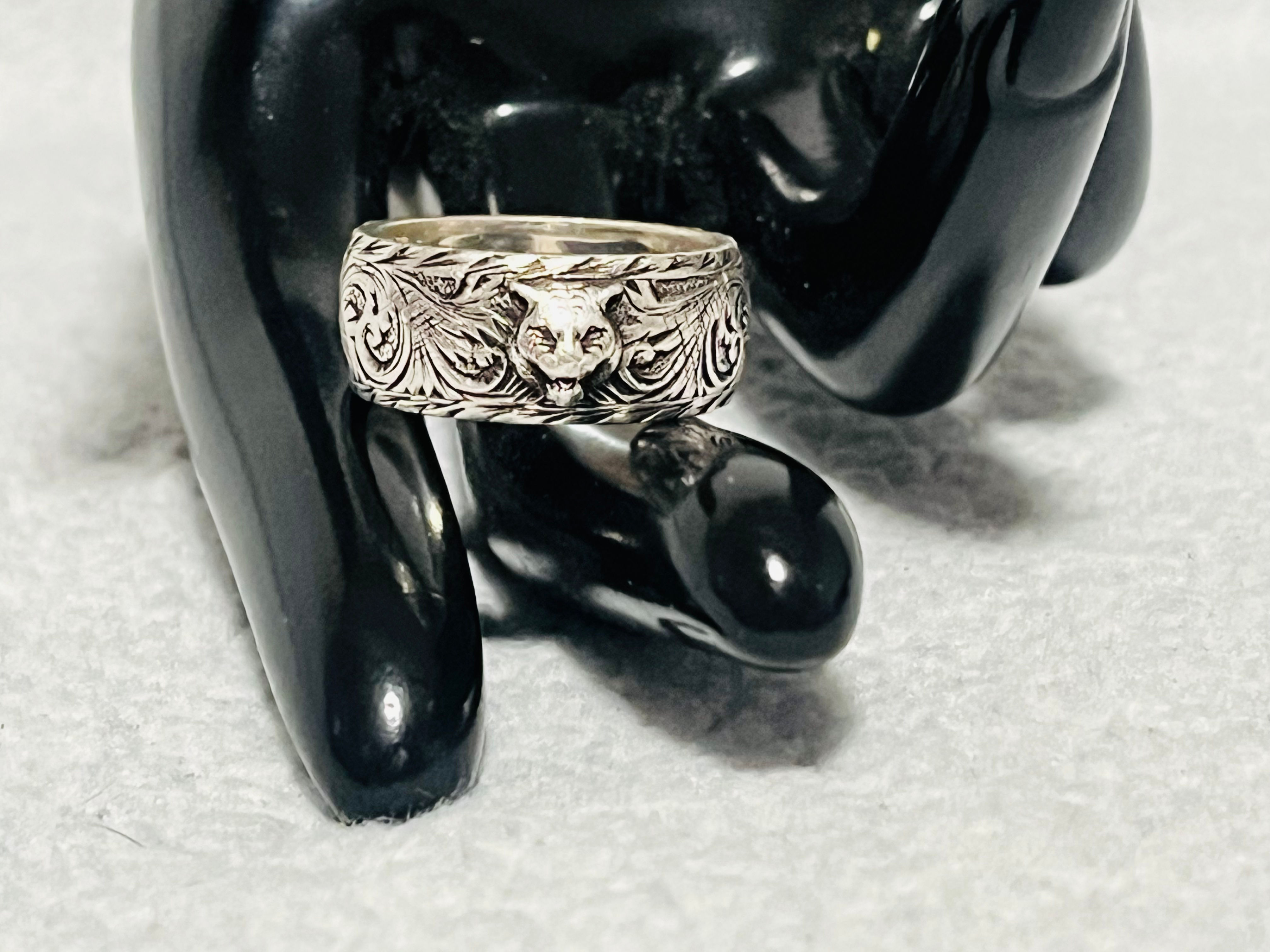 Gucci Sterling Silver Feline Ring
