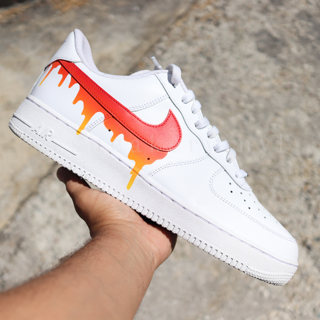 Nike Air Force 1 Low SUN FIRE Paint Drip Custom