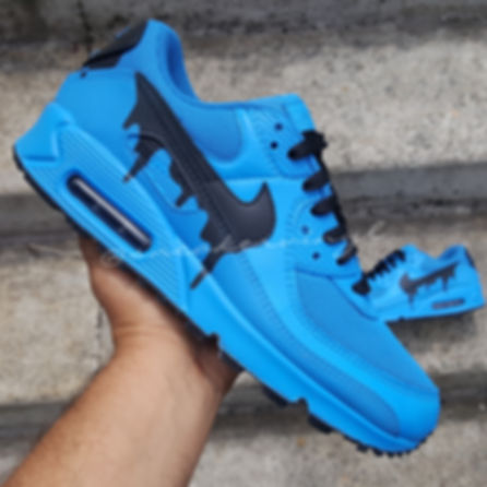 Nike Air Max 90 Light Blue Black Drip Custom