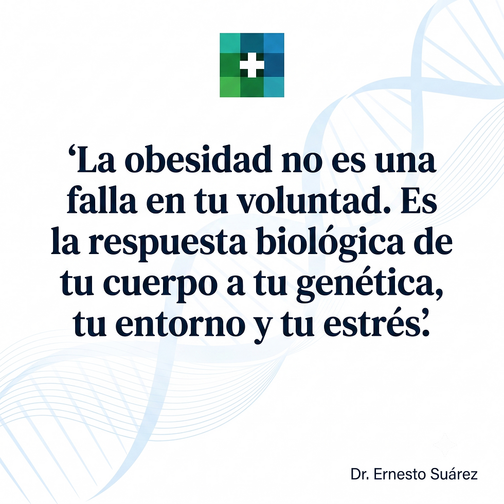 La obesidad no es una falla en tu voluntad. Es una enfermedad crónica como respuesta biológica a varios factores externos.