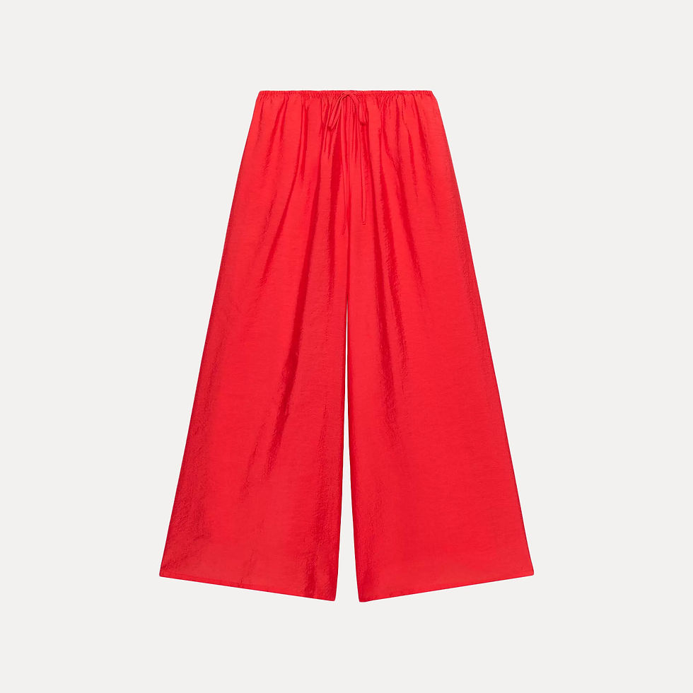 Thumbnail: HALTER TOP WITH GATHERING / PALAZZO TROUSERS WITH DRAWSTRINGS