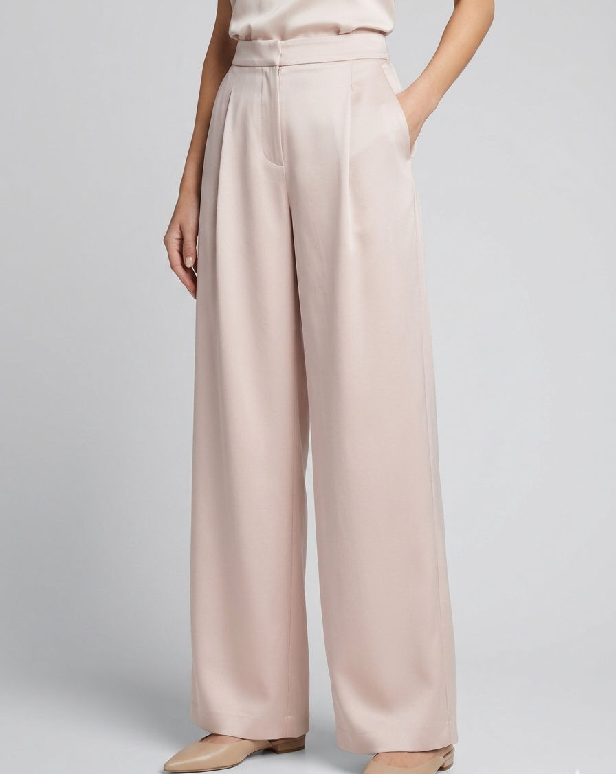 SATIN WIDE-LEG TROUSERS