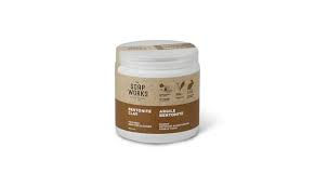 The Soap Works Bentonite Clay Face Mask 150g, shown in a white jar with brown label, used for detoxifying and purifying skin.