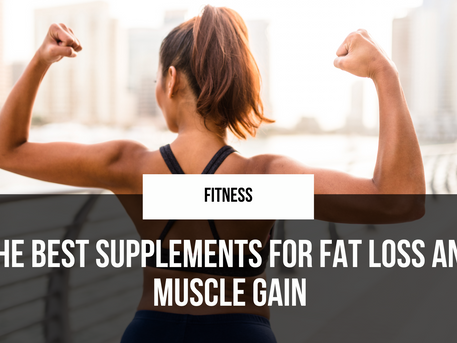 A fit woman with toned arms flexes her muscles while standing outdoors with a city skyline in the background. She wears athletic gear, symbolizing strength, fitness, and body transformation