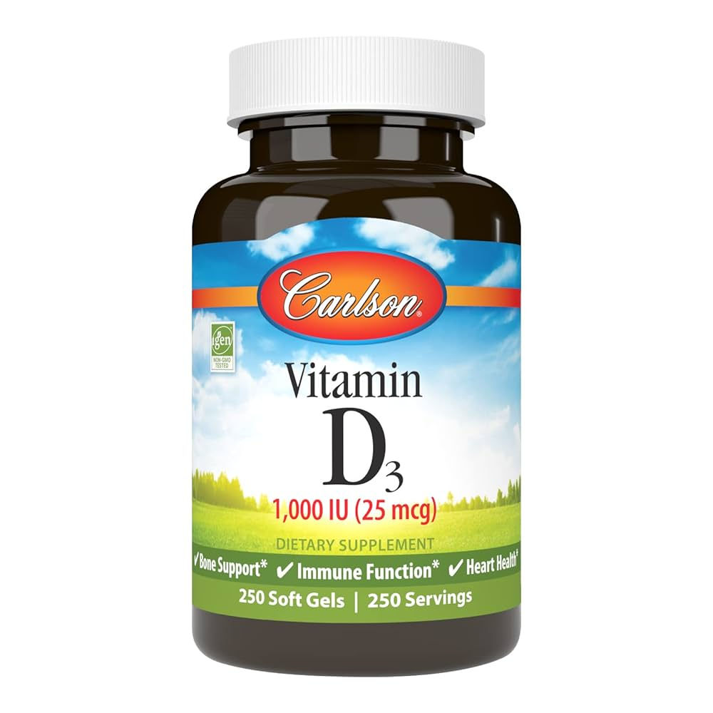 Carlson Laboratories Vitamin D3 1,000 units (250 Softgels)