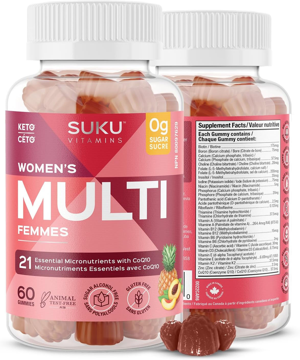 SUKU Vitamins Women's Multivitamin (60 Gummies)