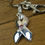 Thumbnail: Silver Ribbon with Pink Crystal Keychain