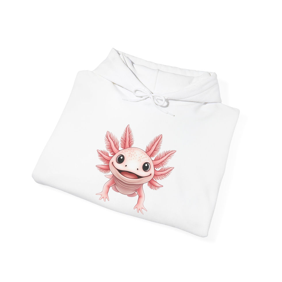 Thumbnail: Adorable Axolotl Hoodie with Front, Back and Sleeve Detailed Design