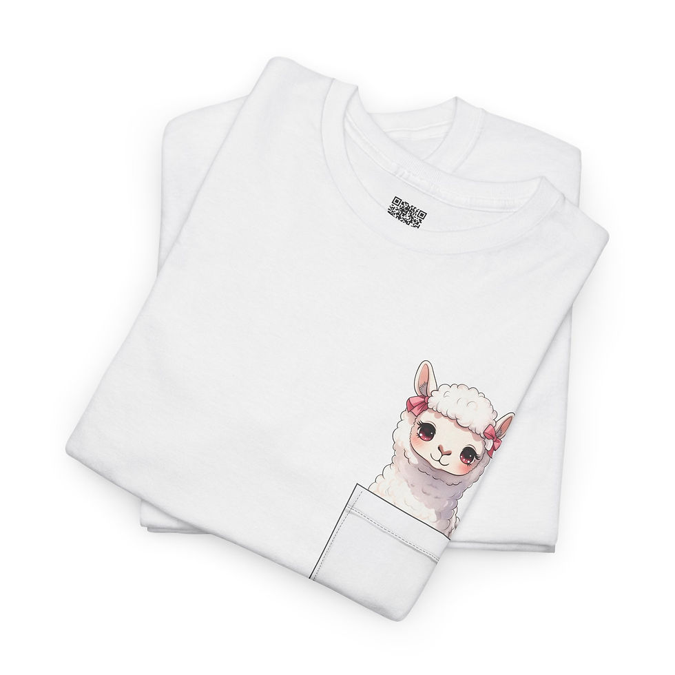 Thumbnail: Cute Llama Super Comfy One of a Kind Pocket Tee