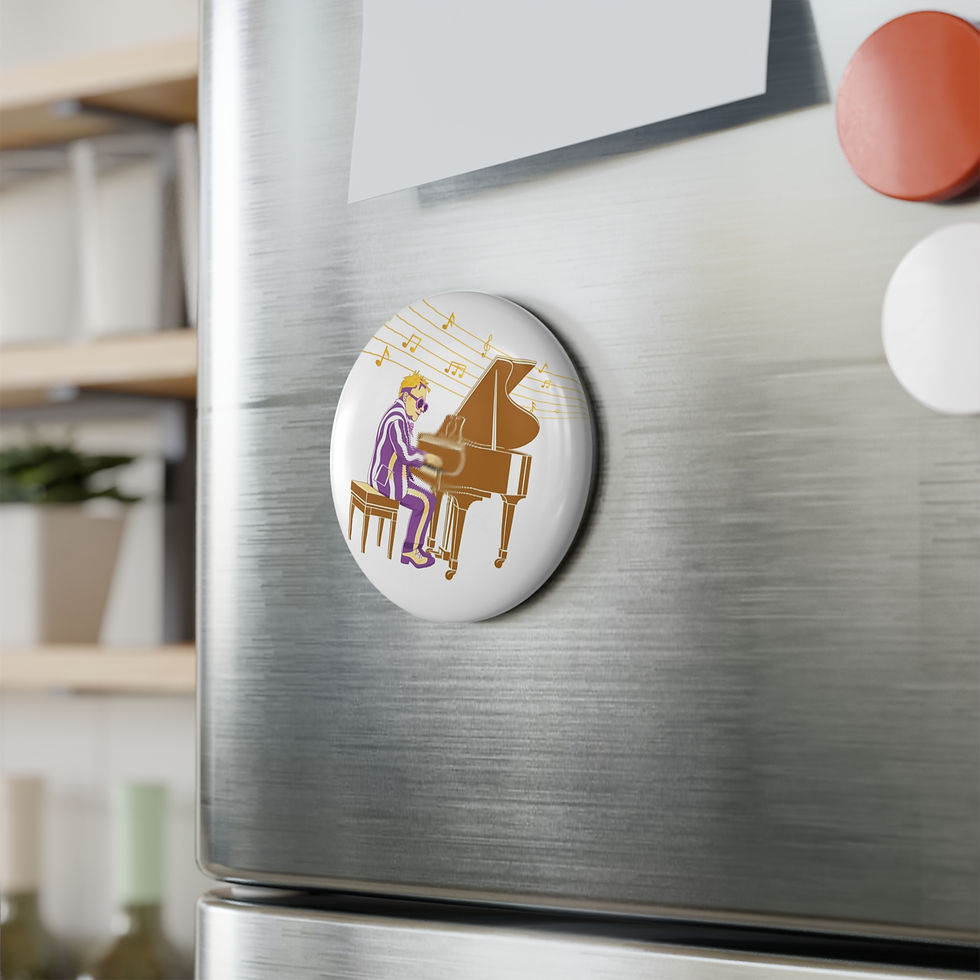 Thumbnail: The RocketMan Button Magnet, Round (1 & 10 pcs)