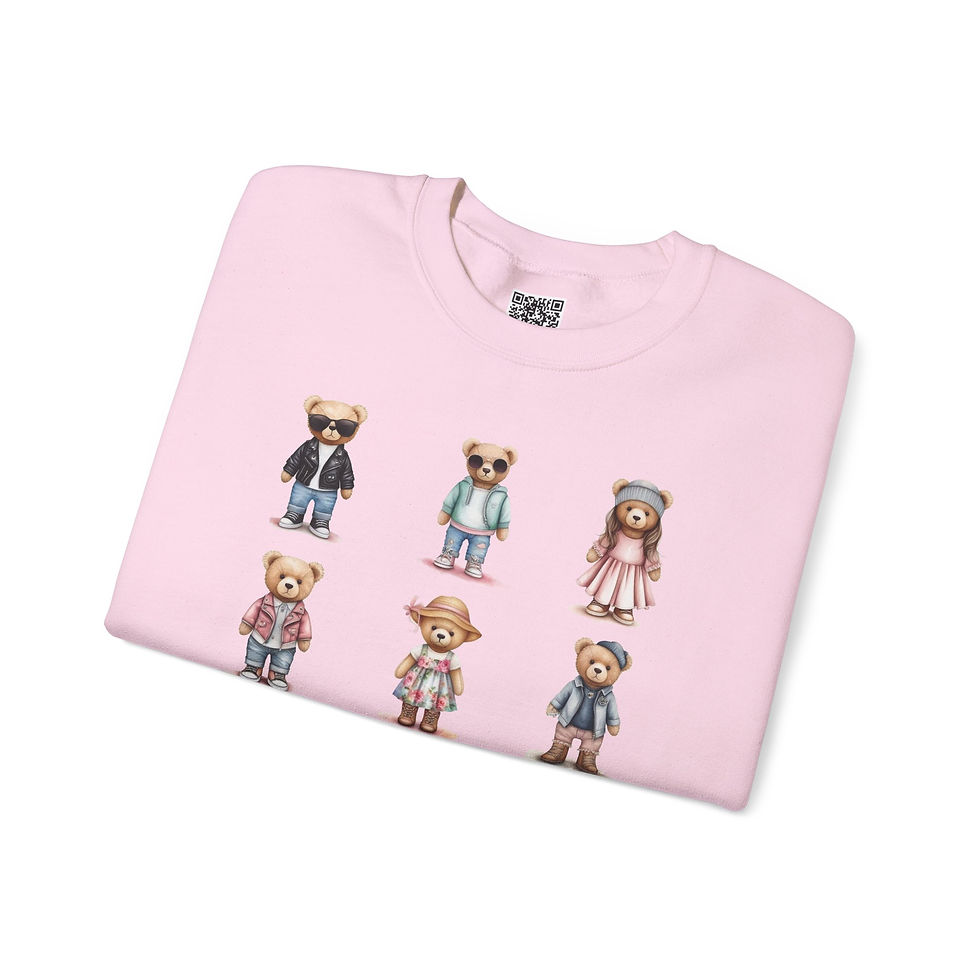 Thumbnail: 9 Cute Teddy Bears Heavy Blend Crewneck Sweatshirt