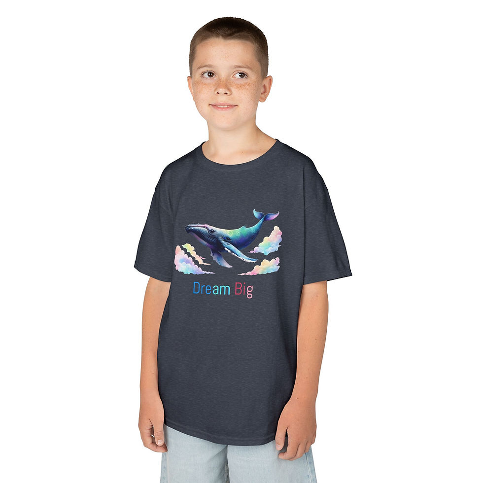 Thumbnail: Whimsical Kids Tee - Inspiring "Dream Big" Whale Design