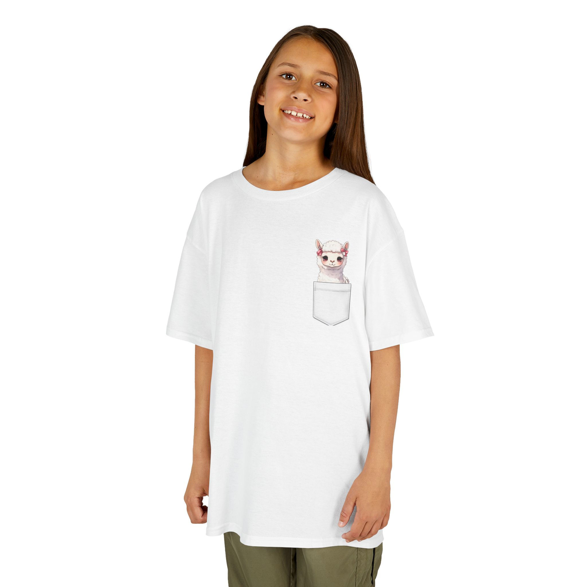 Unique Pocket Llama Heavy Cotton Super Comfy Kids Tee