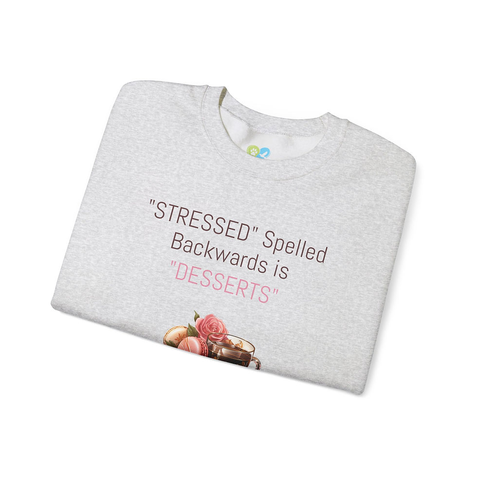 Thumbnail: Funny Dessert Crewneck Sweatshirt - "Stressed" Spelled Backwards is "Desserts"