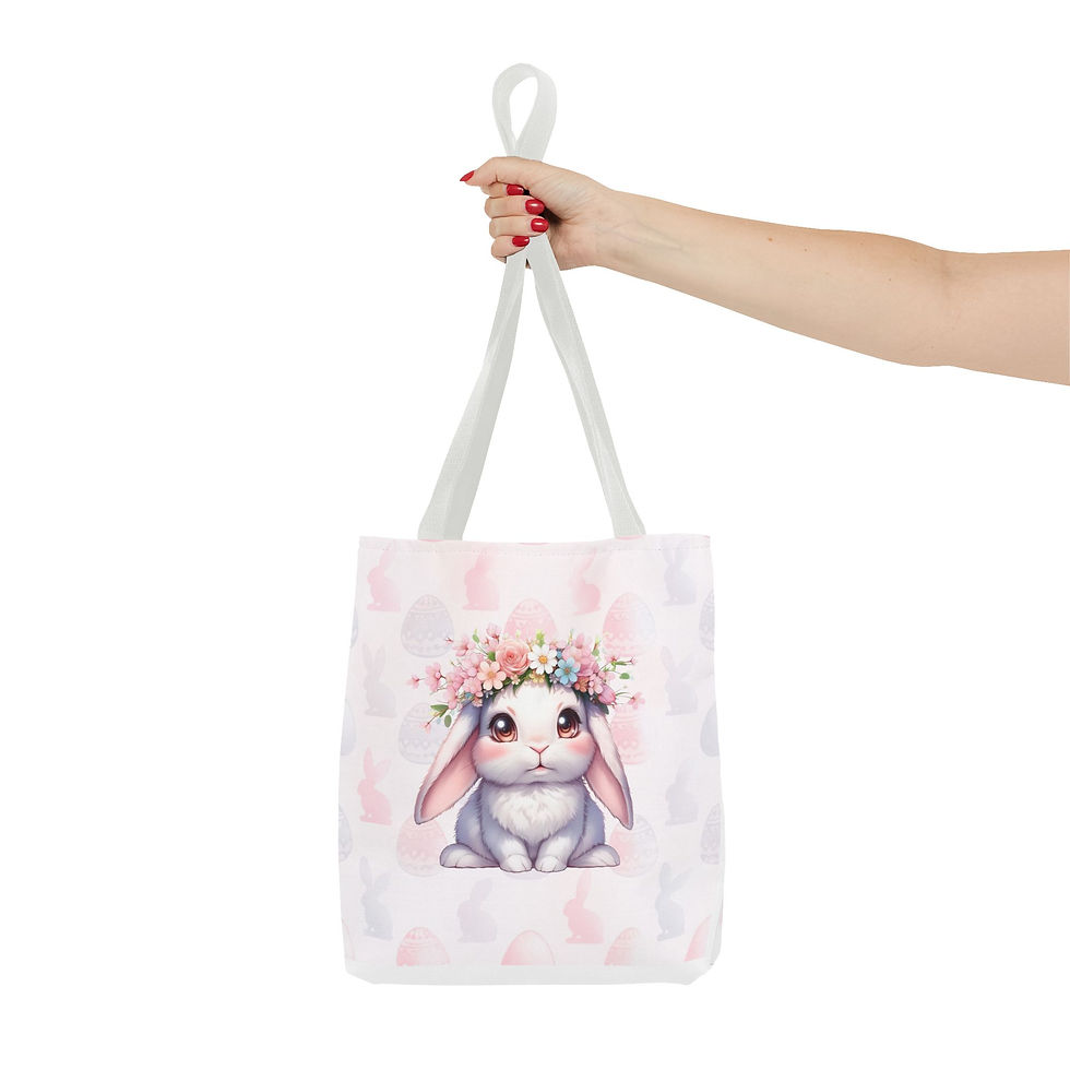 Thumbnail: Floral Easter Bunny Tote Bag V2
