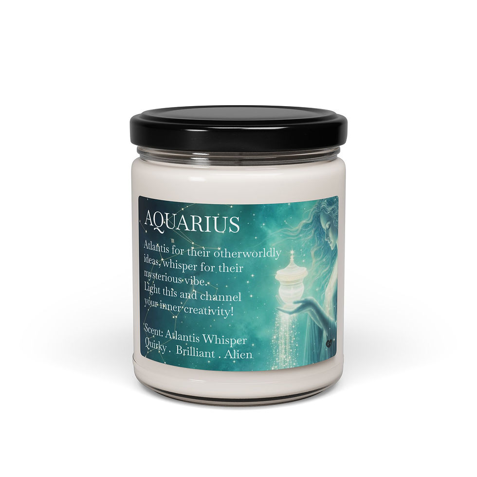 Thumbnail: Funny Aquarius Scented Soy Candle with Atlantic Whisper Scent, 9oz