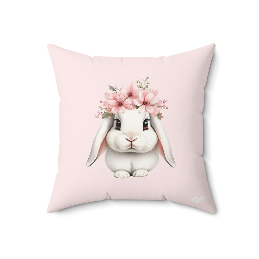 Thumbnail: Fancy Floral Easter Bunny Decorative Throw Pillow
