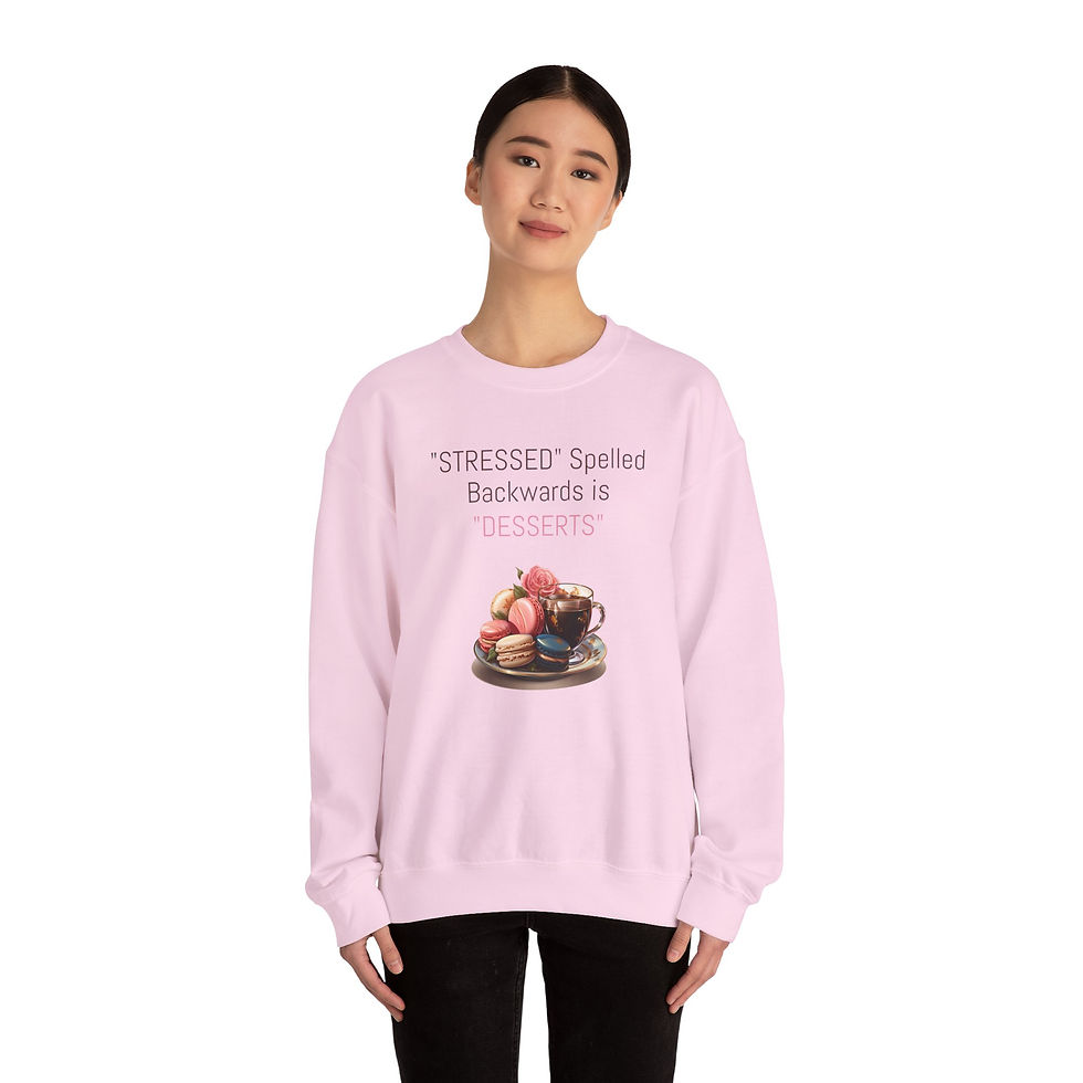 Thumbnail: Funny Dessert Crewneck Sweatshirt - "Stressed" Spelled Backwards is "Desserts"