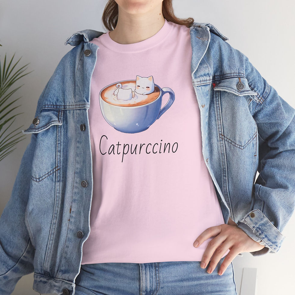 Thumbnail: Catpurccino Unique Heavy Cotton Super Comfy Tee