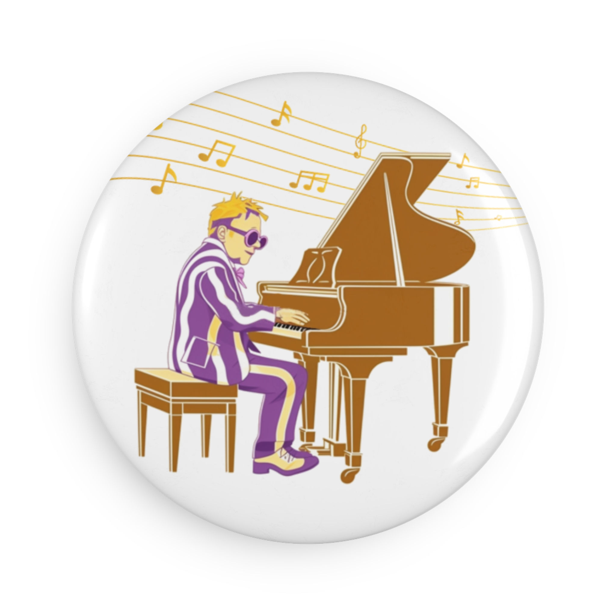 The RocketMan Button Magnet, Round (1 & 10 pcs)