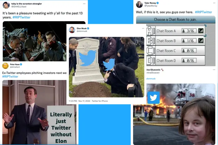 A meme about people leaving Twitter