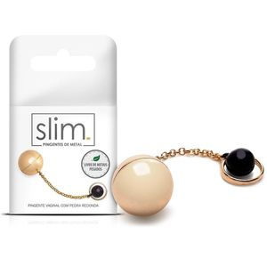 PINGENTE VAGINAL METAL COM PEDRA REDONDA 2,4CM 26G SEXY FANTASY