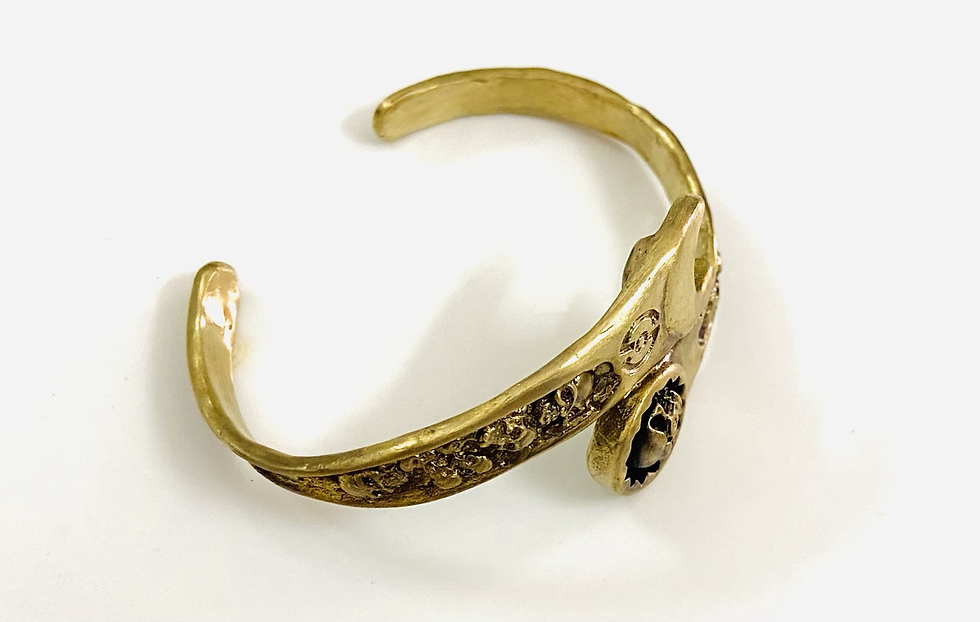 Thumbnail: Skulls Wrench Bracelet - Handmade Brass spanner