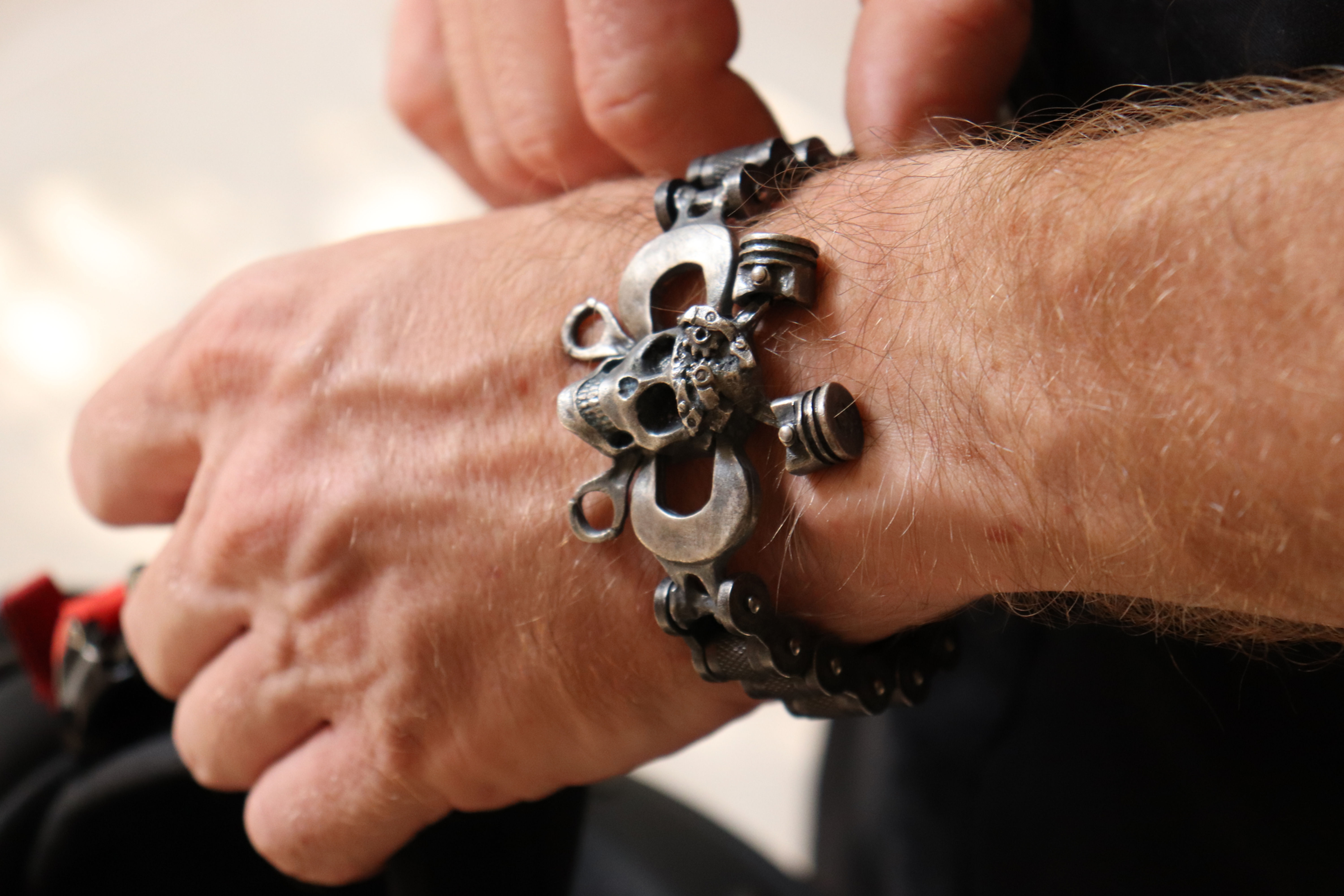 Mechanic Skull Pistons Bracelet