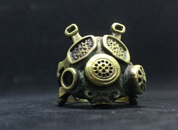 Thumbnail: U.S Armed Forces M40 Gas Mask Ring, Brass ring