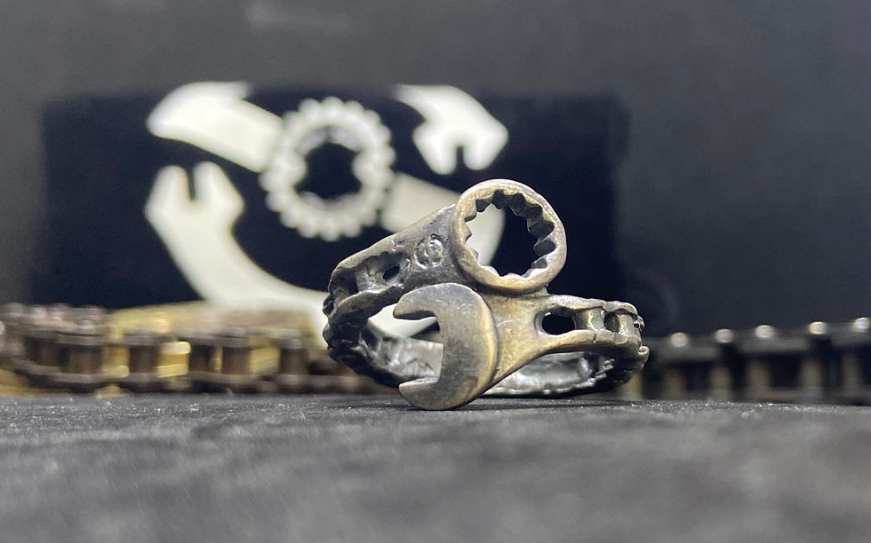 Thumbnail: Wrench Chain ring - gift for handyman - spanner sterling ring