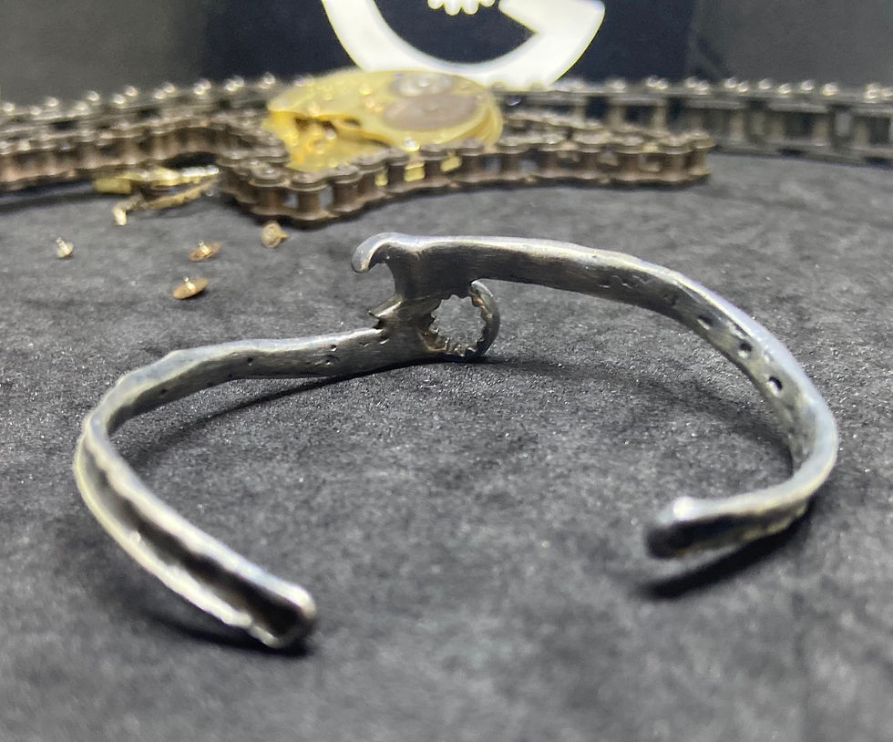 Thumbnail: Wrench Spanner bracelet - Handmade Oxidized 925 sterling silver - Woman Cuff