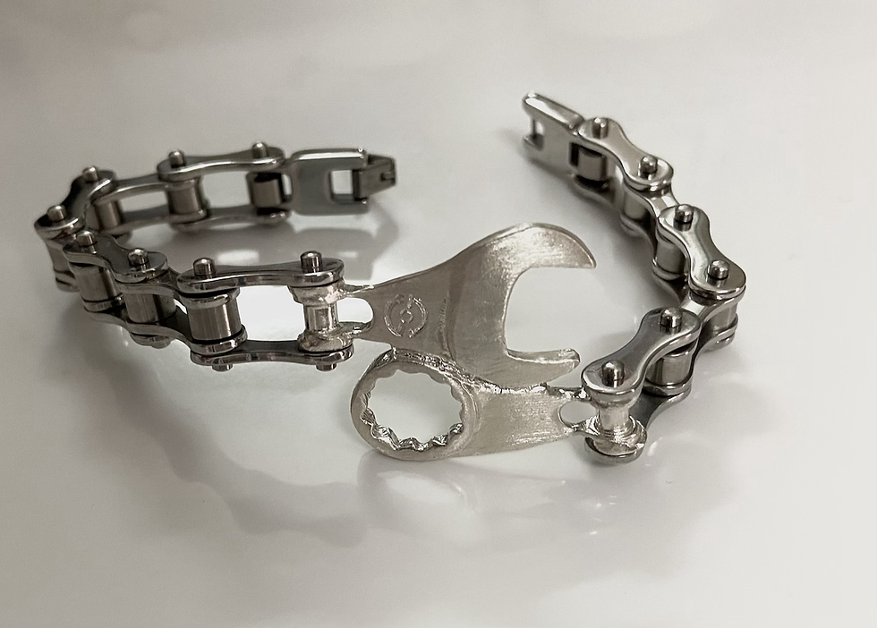 Thumbnail: Wrench bracelet, spanner bracelet, Bike link bracelet